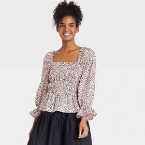 Who What Wear Cottagecore Bohemian Puff Sleeve Top Size XS